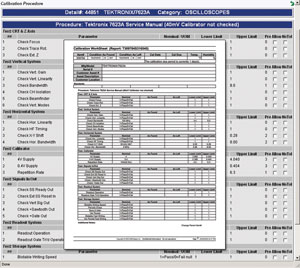 Screenshot of Cal-Lab Manager™ Operations Panel